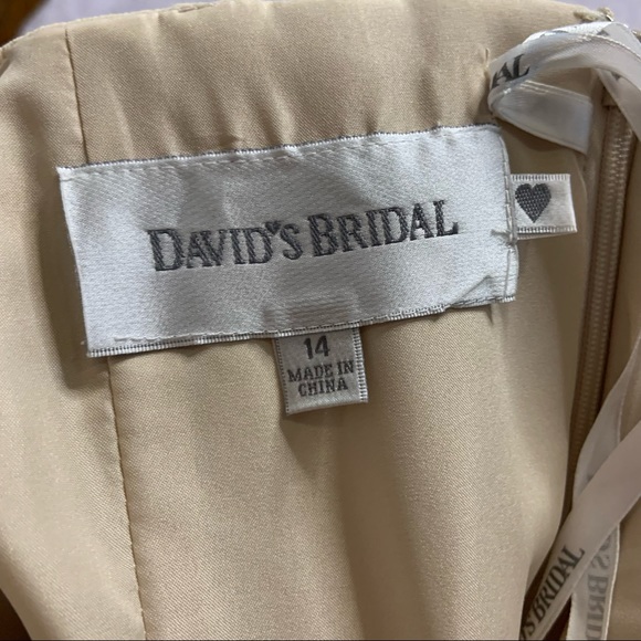 David’s Bridal Cream Chiffon Layered Skirt Formal Strapless Dress Bridesmaid 6 - Picture 13 of 15